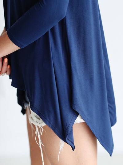 Navy DLMN Handkerchief Top